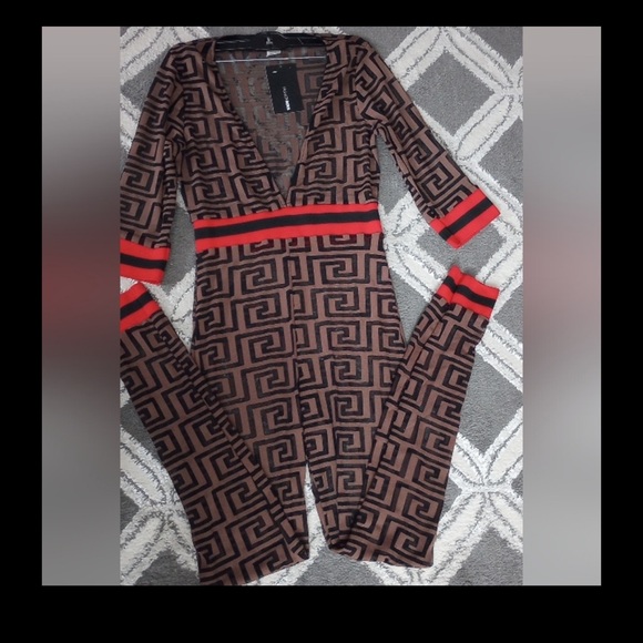 FASHION NOVA Sexy Sheerness Mesh One Piece Jumpsuit. Size Medium stretchy to a L - Picture 2 of 11